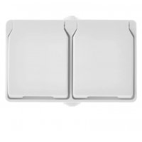 A1397.3 zásuvka nástenná dvojitá, biela, IP44 