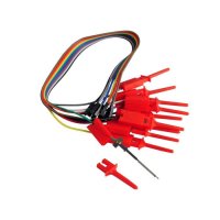 Vodiče s pinmi a klipsami - červené, celkom 10ks