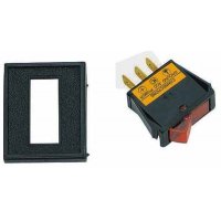 vypínač kolískový červený s panelom